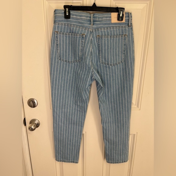 Everlane The 90’s Cheeky Button Fly Ankle Pinstripe Women 28 Crop Jean - Picture 6 of 9